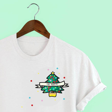 🎄 Squiffy Print Illustrated Personalised Christmas Tree T-shirt 🎄