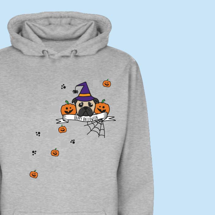 πΆπ Squiffy Print Illustrated Happy Halloween Hoodie ππ±