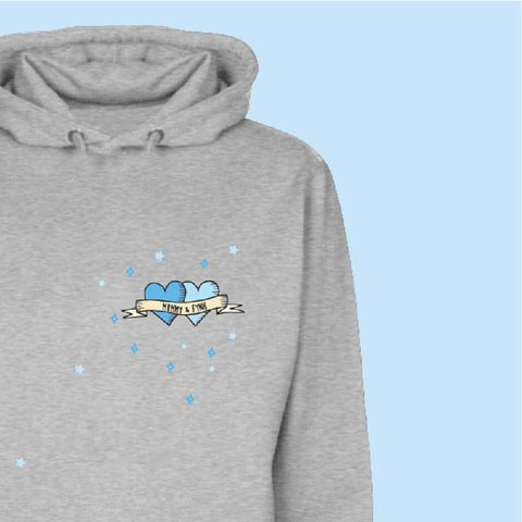 Personalised Tattoo Hearts Hoodie
