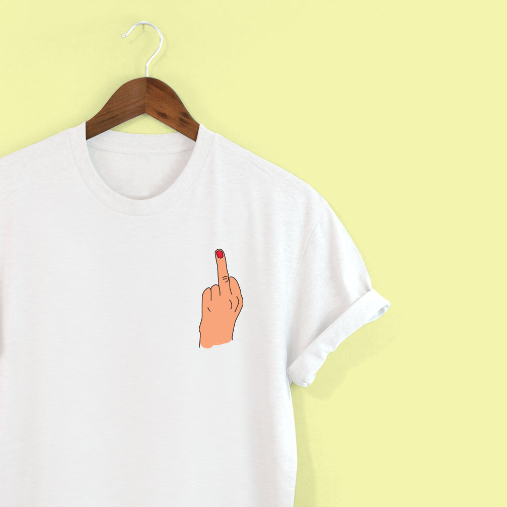 Middle Finger Up T-shirt by Squiffy Print