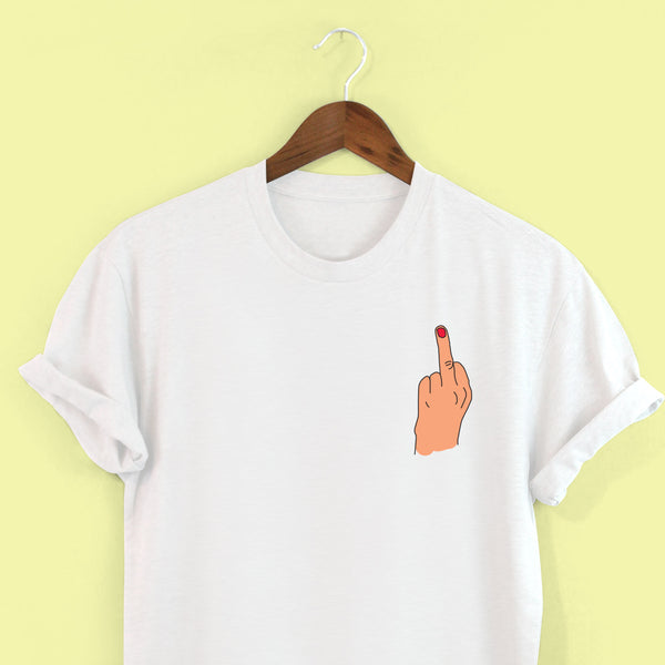 Middle Finger Up T-shirt by Squiffy Print