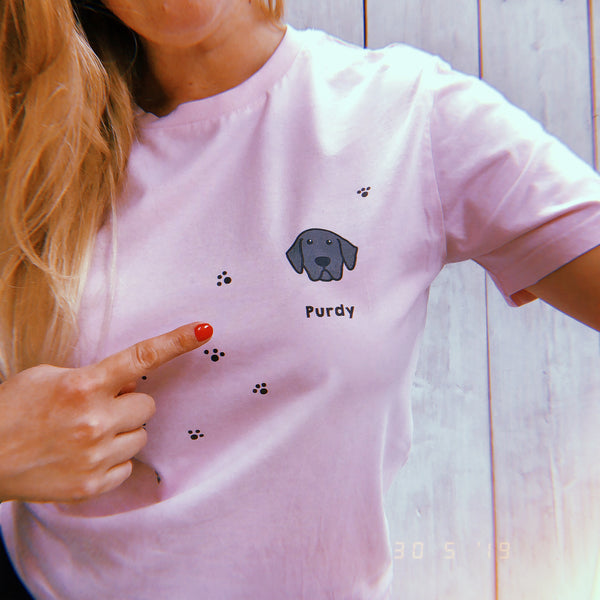 Squiffy Print Illustrated Dog t-shirt