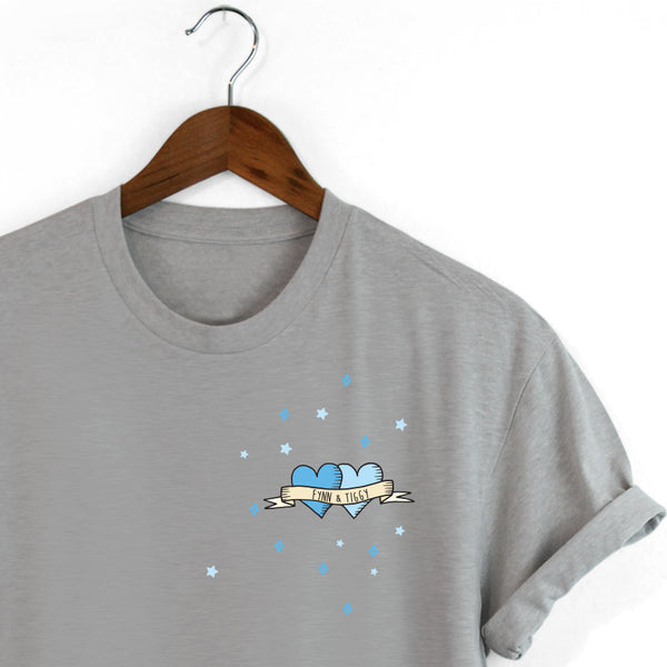 💙Personalised Tattoo T-shirt BLUE HEARTS💙