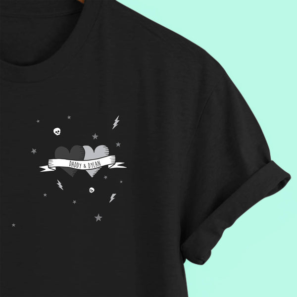 Kids Personalised Red & Pink Tattoo Hearts