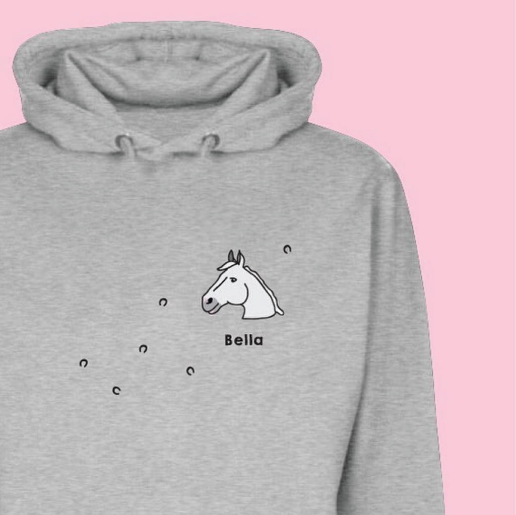 Squiffy Print Illustrated Horse Hoodie
