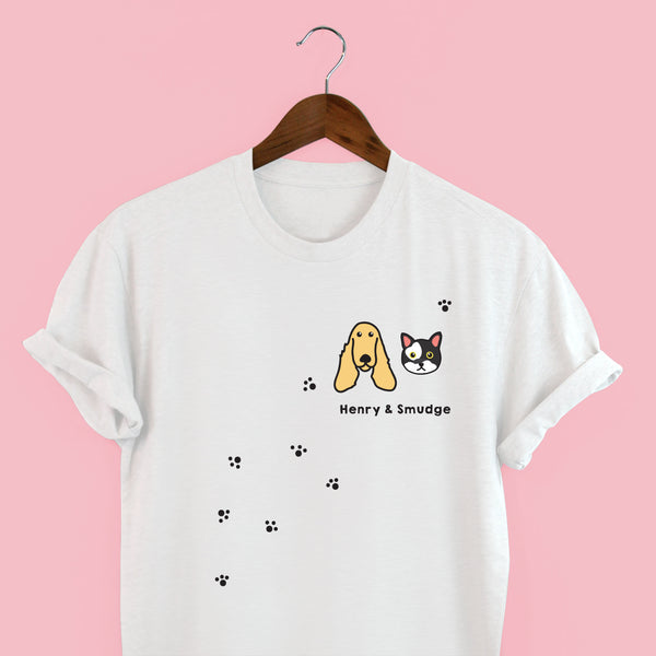 Squiffy Print Personalised Dog & Cat t-shirt