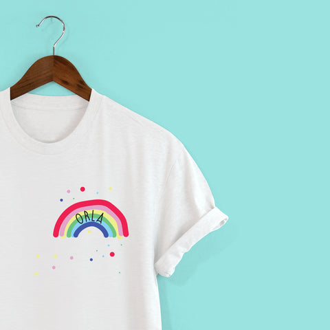 🌈Personalised Rainbow t-shirt