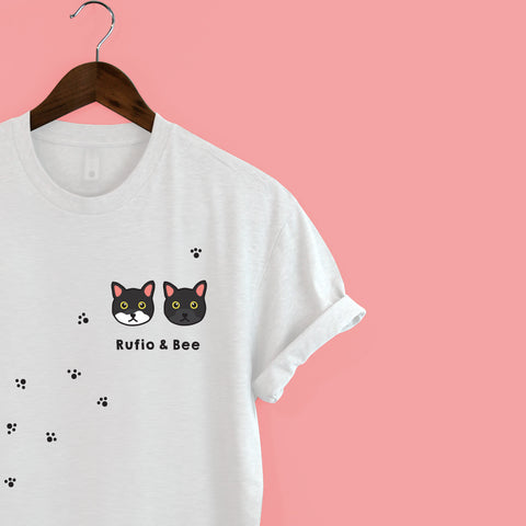 Squiffy Print personalised cat t-shirt